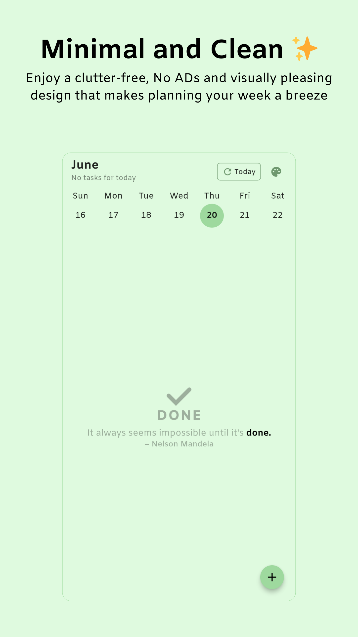 Minimal and clean UI